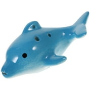 Small Ceramic Ocarina Dolphin Ocarina Portable 6-hole Ocarina for Kids Adults